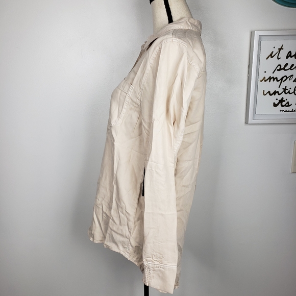 Serra Retreat by Joie Rucker Malibu Bluffs Buff Button Down Elastic Cuff Shirt S - Picture 5 of 16